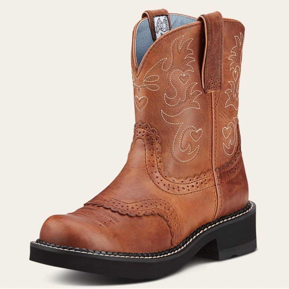 Fatbaby Saddle Western Boots Womans 10B Brown Leather